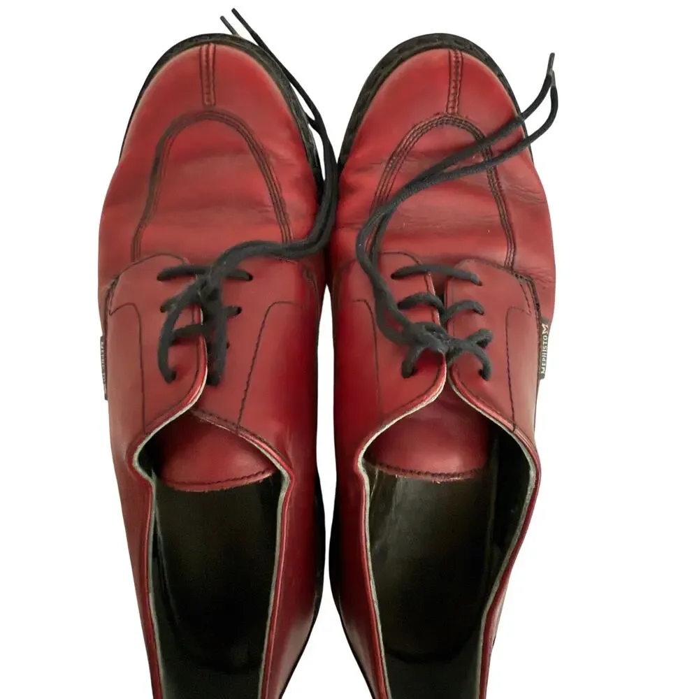 Mephisto Burgundy Leather Comfort Oxford Lace-Up Shoes Women’s US 8.5 EU 39